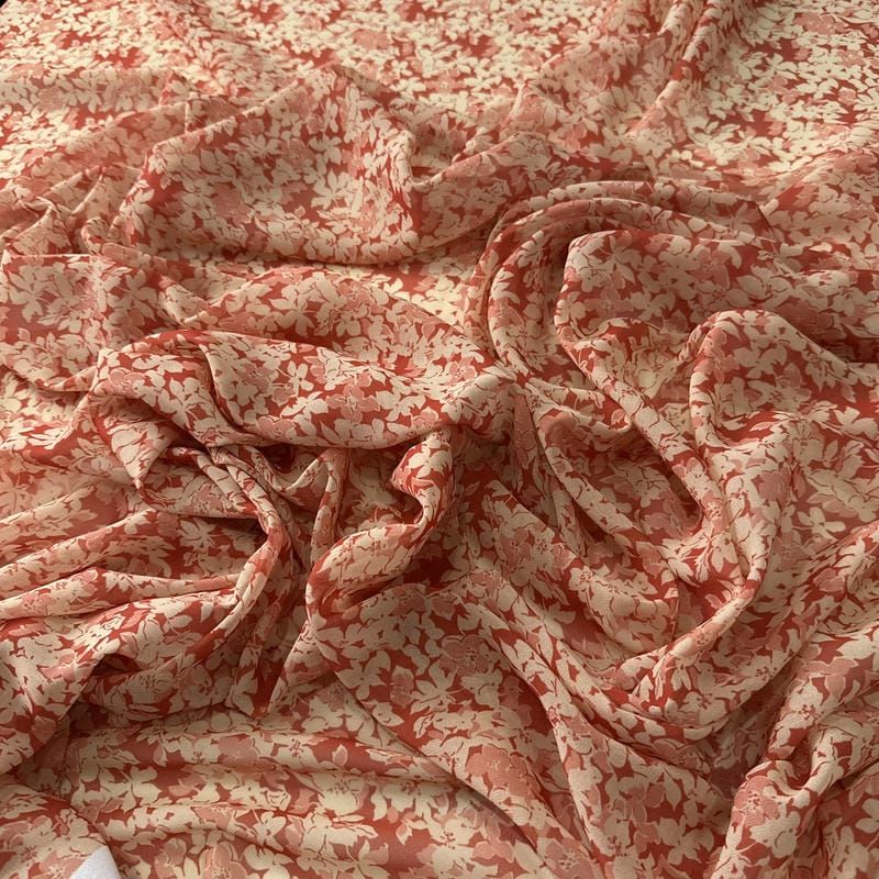 Tecido Musseline Estampada Floral Liberty Terracota • Conexão Tecidos