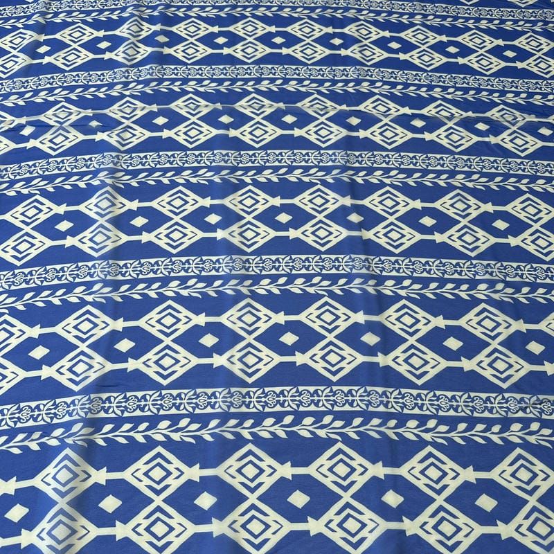 Tecido Musseline De Viscose Estampada Geométrica
