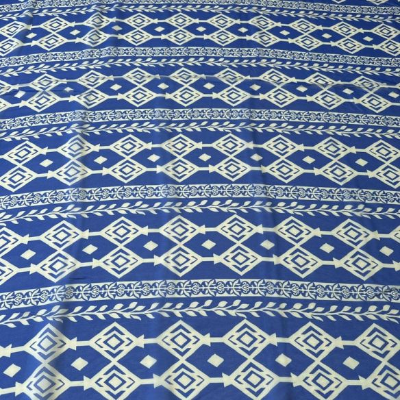 Tecido Musseline De Viscose Estampada Geométrica