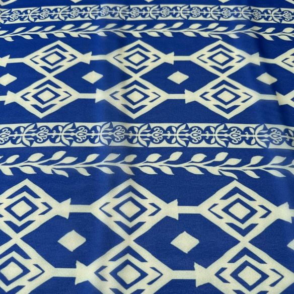 Tecido Musseline De Viscose Estampada Geométrica