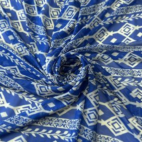 Tecido Musseline De Viscose Estampada Geométrica