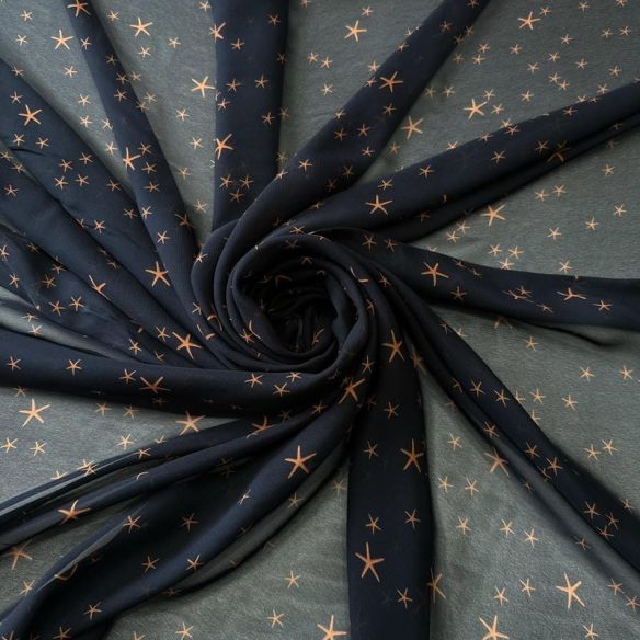 Tecido Musseline De Viscose Estampada Star