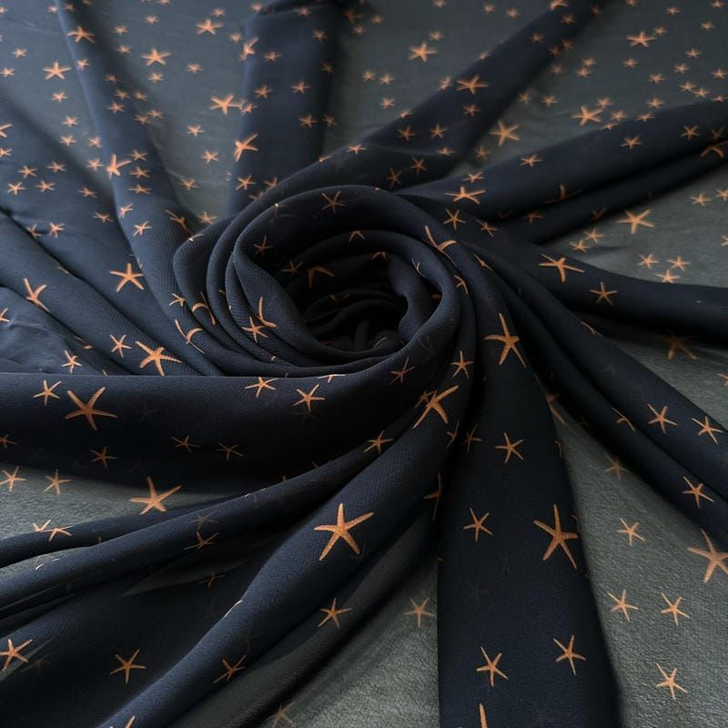 Tecido Musseline De Viscose Estampada Star