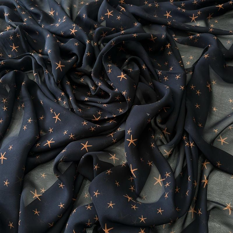 Tecido Musseline De Viscose Estampada Star