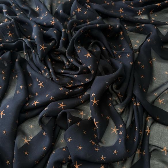 Tecido Musseline De Viscose Estampada Star