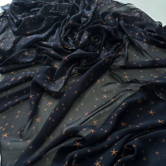 Tecido Musseline De Viscose Estampada Star
