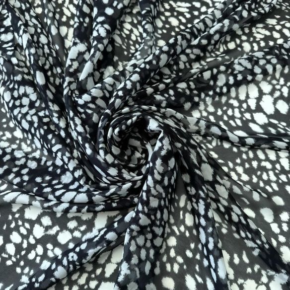 Tecido Musseline De Viscose Estampada P&B