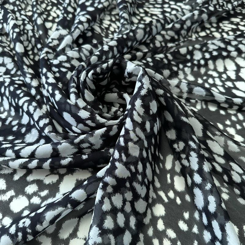 Tecido Musseline De Viscose Estampada P&B