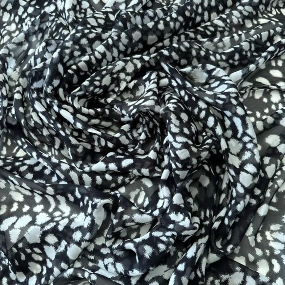 Tecido Musseline De Viscose Estampada P&B