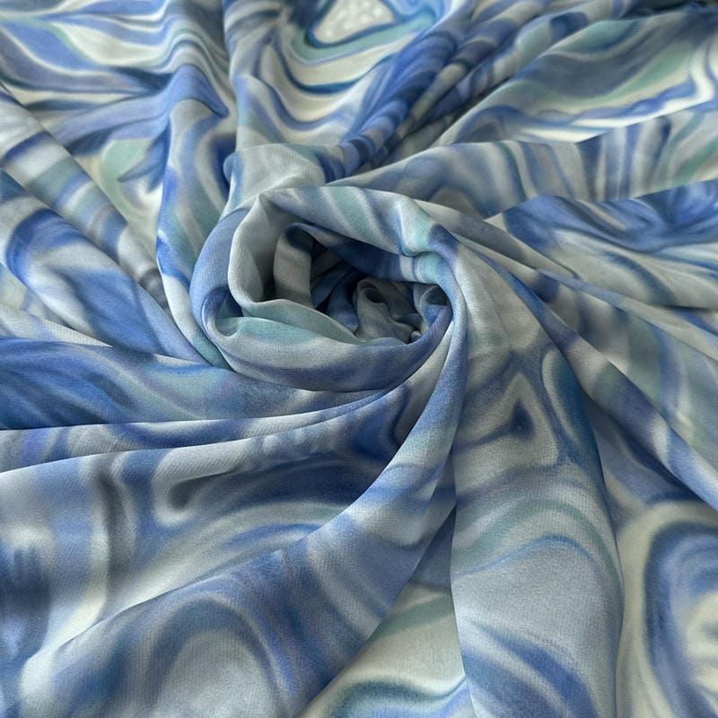 Tecido Musseline De Viscose Estampada Marmore Colors