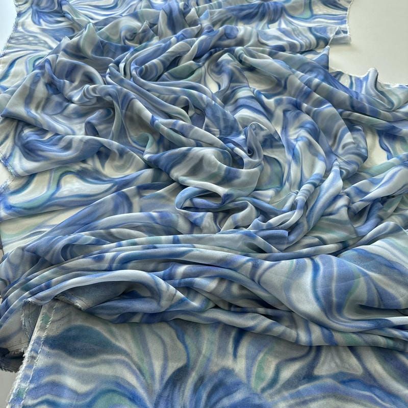 Tecido Musseline De Viscose Estampada Marmore Colors