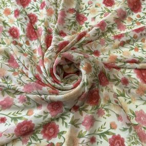 Tecido Musseline de Viscose Estampada Floral Liberty Rosé • Conexão