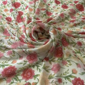 Tecido Musseline de Viscose Estampada Floral Liberty Rosé • Conexão 2