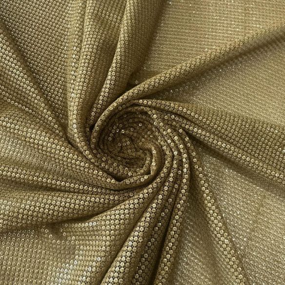Tecido Micro Paetê Dourado • Conexão Tecidos