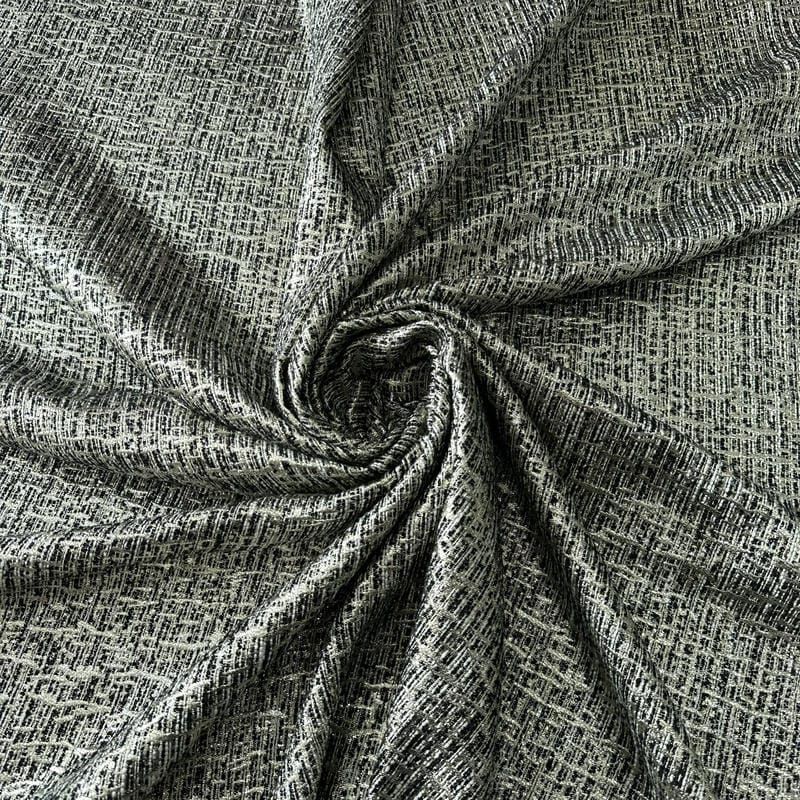 Tecido Jacquard Tweed Chanel Mescla Preto e Branco • Conexão Tecidos