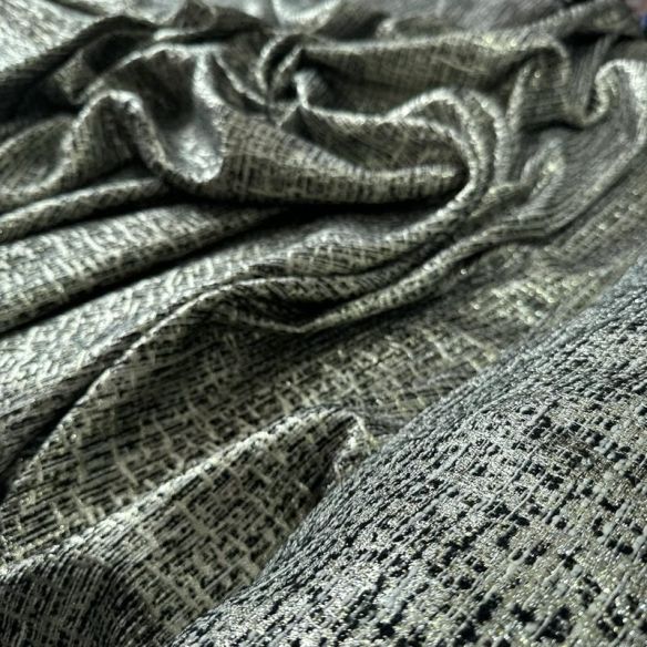 Tecido Jacquard Tweed Chanel Mescla Preto e Branco • Conexão Tecidos