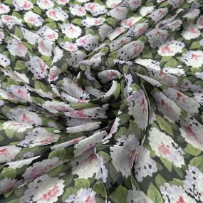 Tecido Palha De Seda Estampada Floral Preto • Conexão Tecidos 2