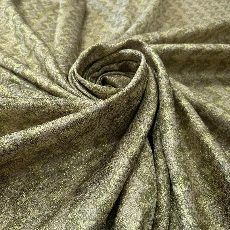 Tecido Jacquard Brocado Chevron Dourado • Conexão Tecidos