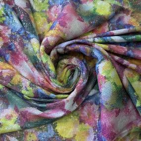 Tecido Paetê Estampado Floral Colorido • Conexão Tecidos