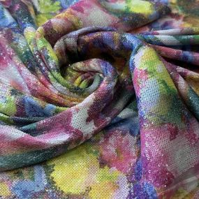 Tecido Paetê Estampado Floral Colorido • Conexão Tecidos 2