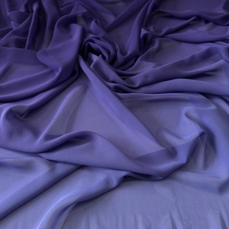 Tecido Musseline Estampada Degradê Roxo • Conexão Tecidos