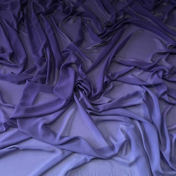 Tecido Musseline Estampada Degradê Roxo • Conexão Tecidos