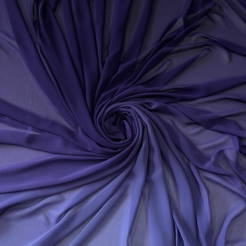 Tecido Musseline Estampada Degradê Roxo • Conexão Tecidos