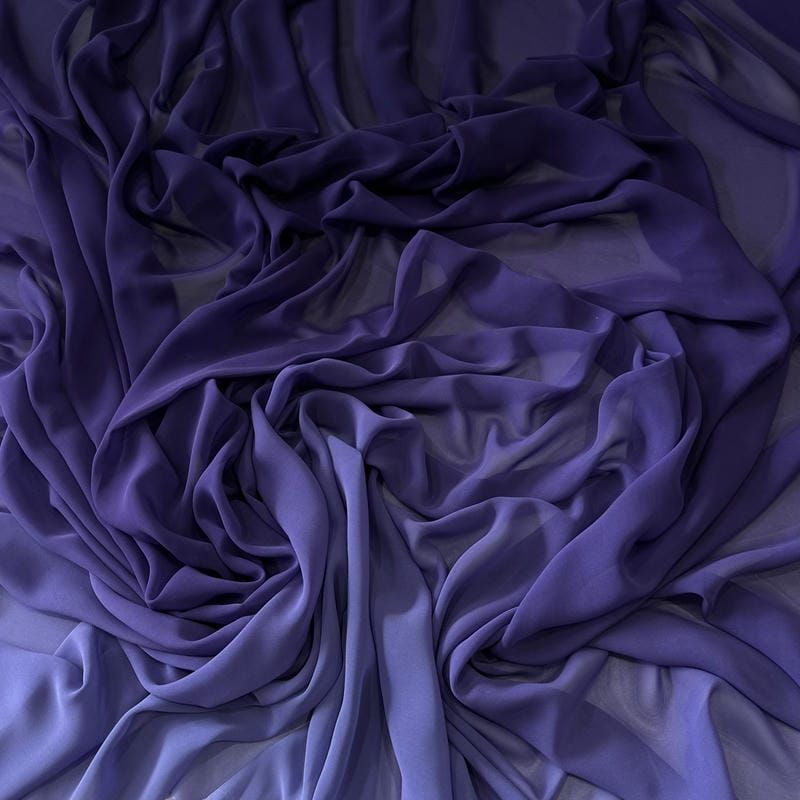 Tecido Musseline Estampada Degradê Roxo • Conexão Tecidos