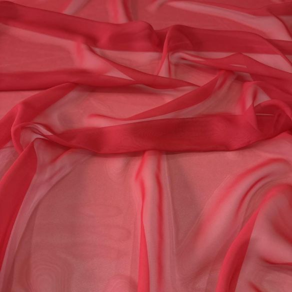 Tecido Musseline Estampada Degradê Vermelho • Conexão Tecidos