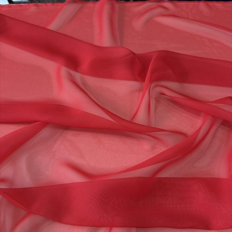 Tecido Musseline Estampada Degradê Vermelho • Conexão Tecidos