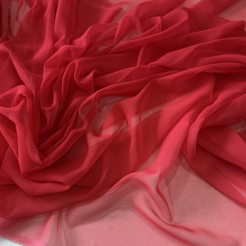 Tecido Musseline Estampada Degradê Vermelho • Conexão Tecidos