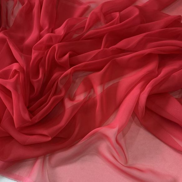 Tecido Musseline Estampada Degradê Vermelho • Conexão Tecidos