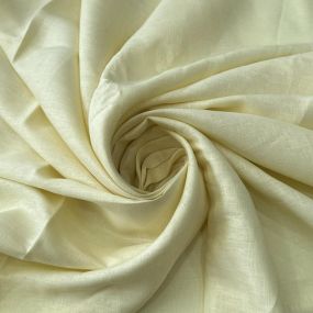 Tecido Linho Puro Liso Amarelo Creme • Conexão Tecidos