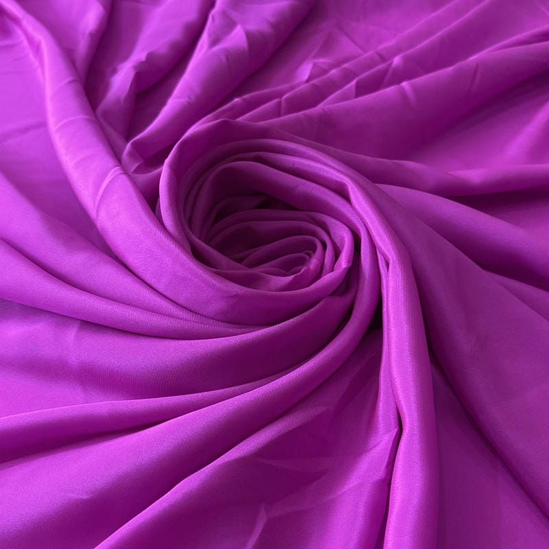 Tecido Crepe de Chine Liso Roxo Orquídea • Conexão Tecidos