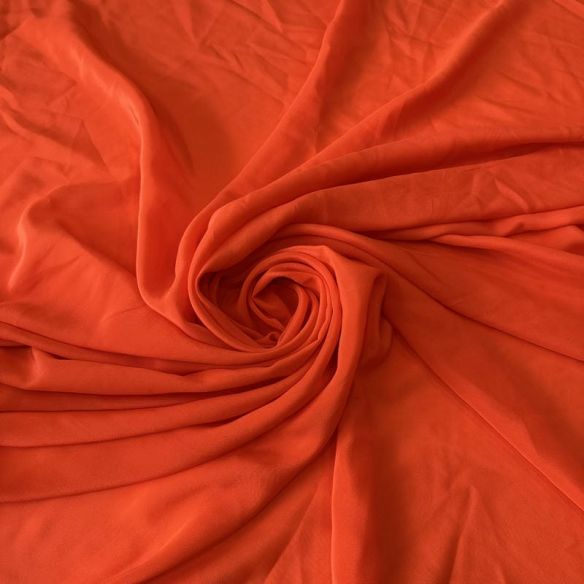 Tecido Crepe de Chine Liso Laranja Escarlate • Conexão Tecidos