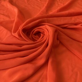Tecido Crepe de Chine Liso Laranja Escarlate • Conexão Tecidos 2