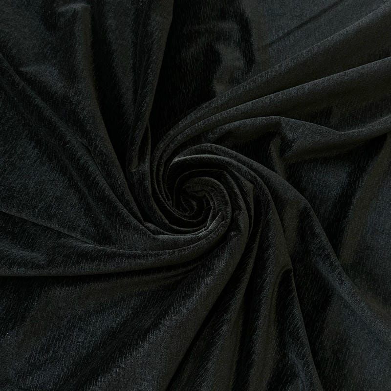 Tecido Veludo Cristal Black Pin