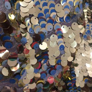 Tecido de Paetê Reversos Dourado e Azul • Conexão Tecidos 2