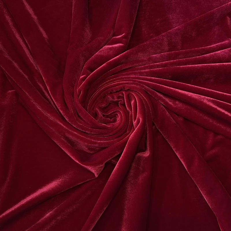Tecido Veludo Cristal Vermelho Rubi