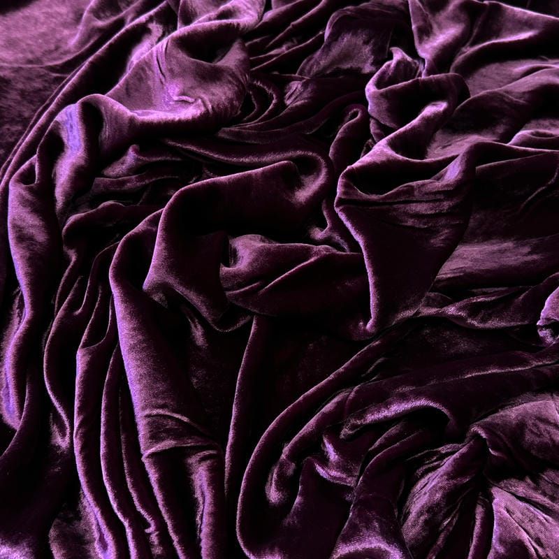 Tecido Veludo De Seda Roxo Berinjela • Conexão Tecidos