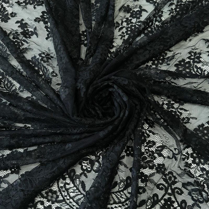 Tecido Renda Chantilly Preto • Conexão Tecidos
