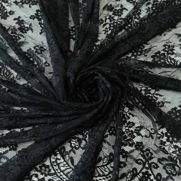 Tecido Renda Chantilly Preto • Conexão Tecidos