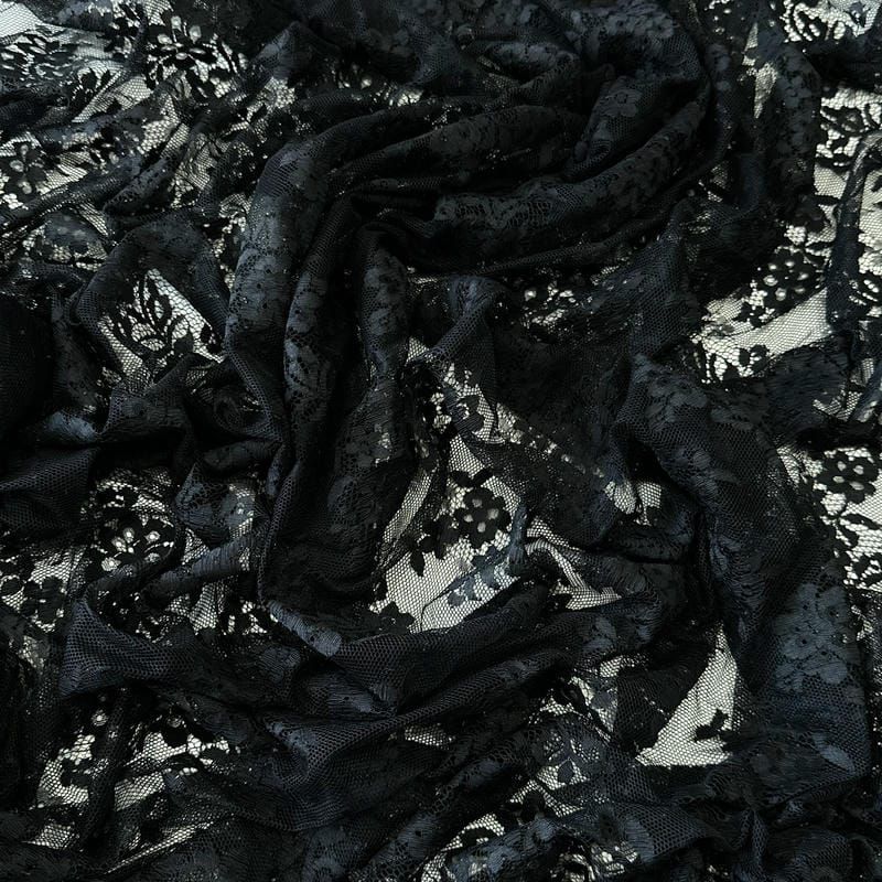 Tecido Renda Chantilly Preto • Conexão Tecidos