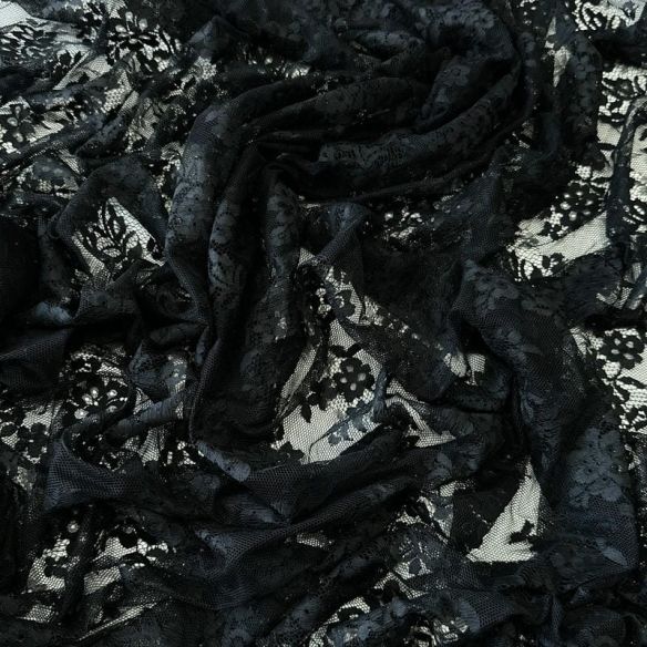 Tecido Renda Chantilly Preto • Conexão Tecidos