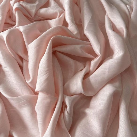 Tecido Cambraia Linho Puro Liso Rosa Bebê • Conexão Tecidos