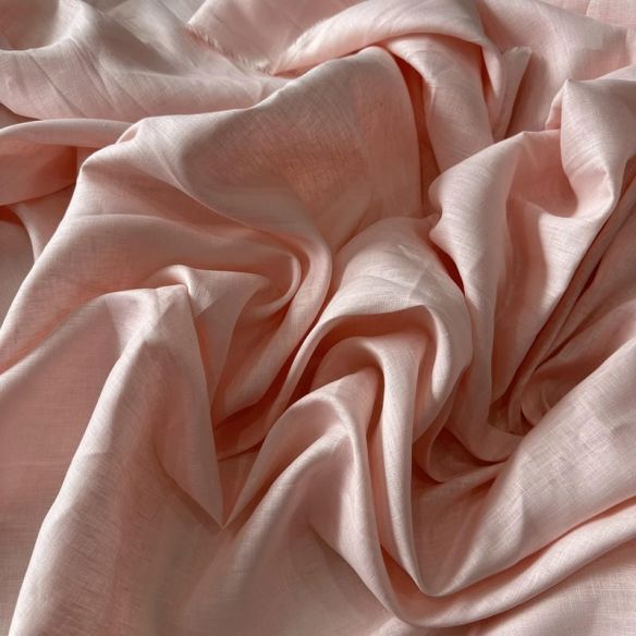 Tecido Cambraia Linho Puro Liso Rosa Bebê • Conexão Tecidos