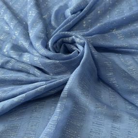 Tecido Chiffon De Seda Lurex Azul Iceberg • Conexão Tecidos 2