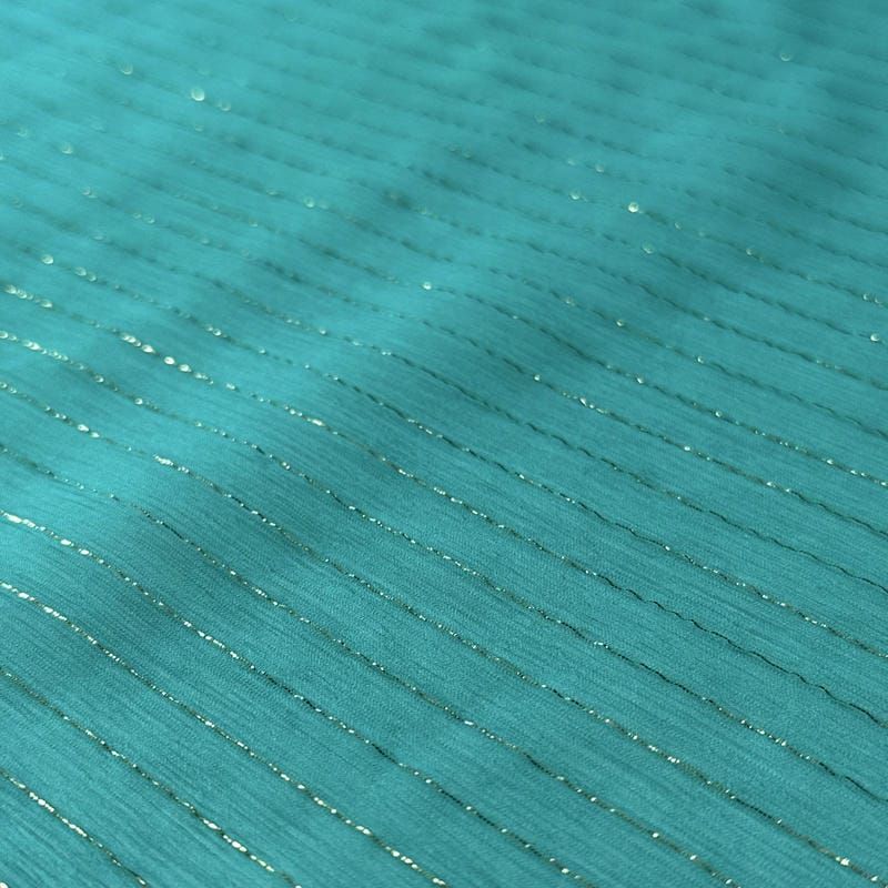 Tecido Chiffon De Seda Lurex Fundo Verde Viridiano • Conexão Tecidos