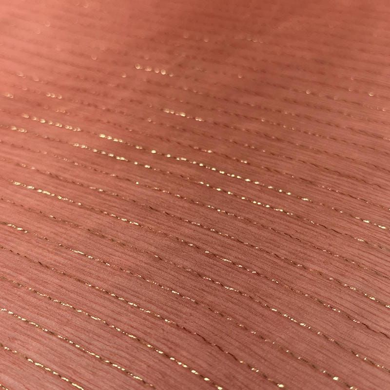 Tecido Chiffon De Seda Pura Lurex Laranja Cádmio • Conexão Tecidos