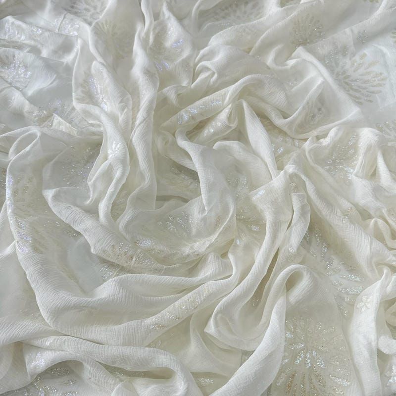 Tecido Chiffon De Seda Pura Estampada Glitter • Conexão Tecidos